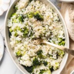Broccoli Rice is the perfect side dish: creamy, cheesy, healthy, and filling. Plus, it’s quick and easy and all made in one pot in just over 30 minutes. | aheadofthyme.com