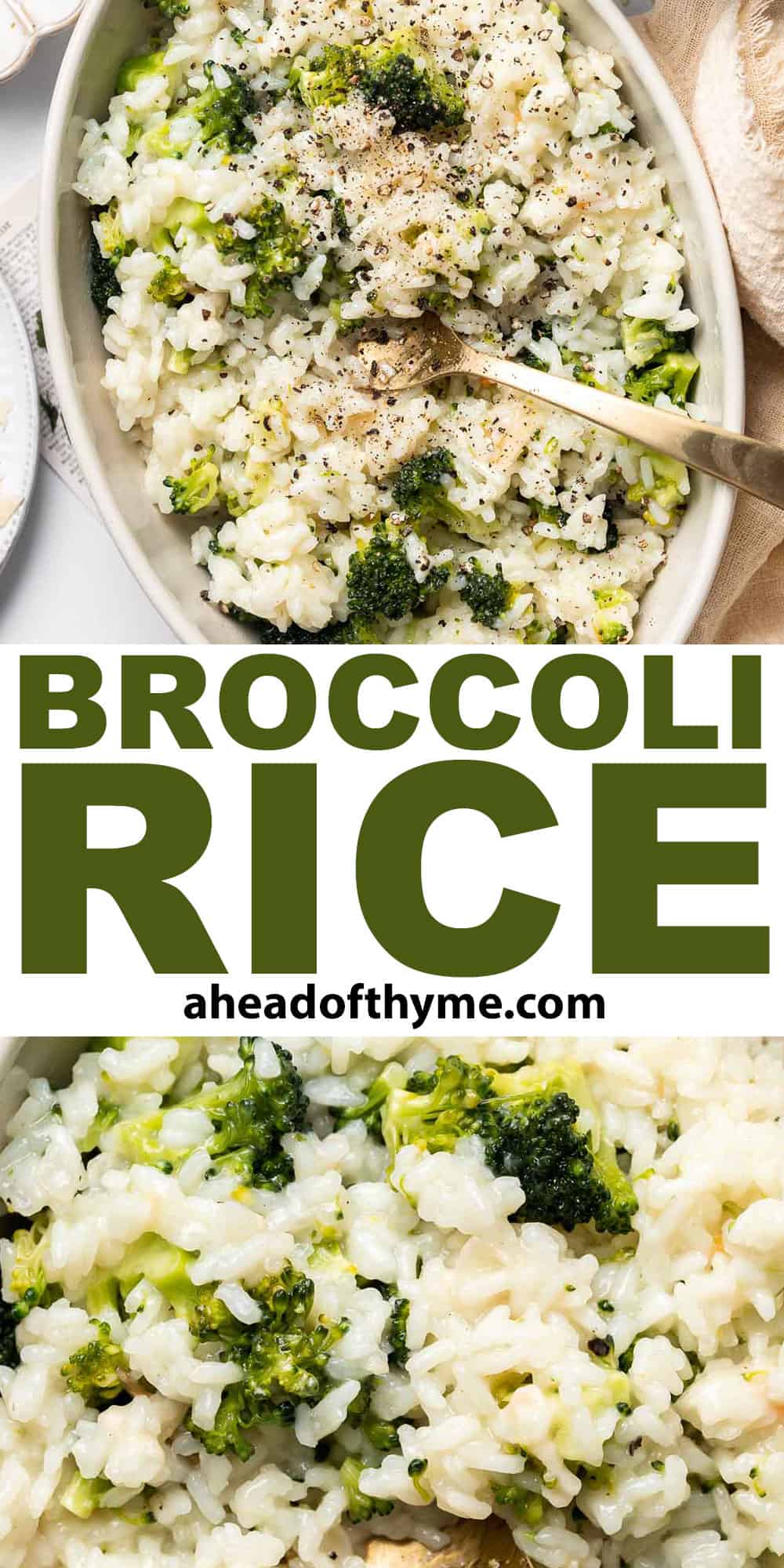 Broccoli Rice is the perfect side dish: creamy, cheesy, healthy, and filling. Plus, it’s quick and easy and all made in one pot in just over 30 minutes. | aheadofthyme.com