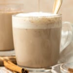 Chai Tea Latte is easy to make at home with aromatic spices and warm foamy milk. It is just as delicious as your favorite coffee shop — if not better! | aheadofthyme.com