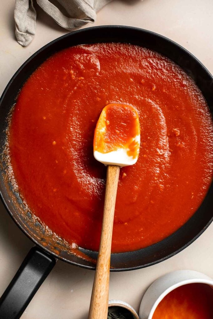 This Creamy Tomato Pasta is a simple and delicious meal made from scratch in 20 minutes with a cream and tomato based sauce that is rich and silky smooth. | aheadofthyme.com