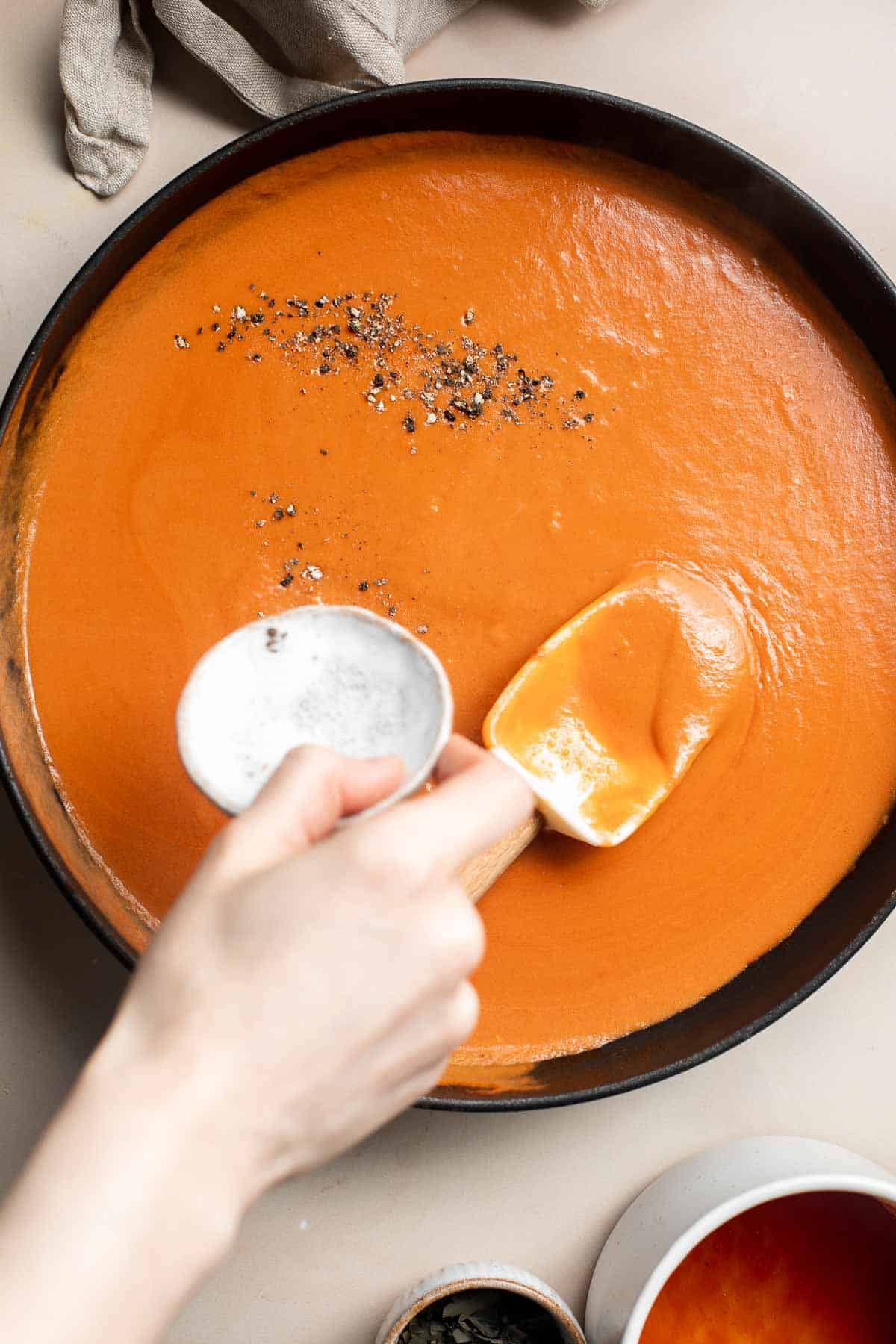 This Creamy Tomato Pasta is a simple and delicious meal made from scratch in 25 minutes with a cream and tomato based sauce that is rich and silky smooth. | aheadofthyme.com