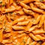 This Creamy Tomato Pasta is a simple and delicious meal made from scratch in 25 minutes with a cream and tomato based sauce that is rich and silky smooth. | aheadofthyme.com