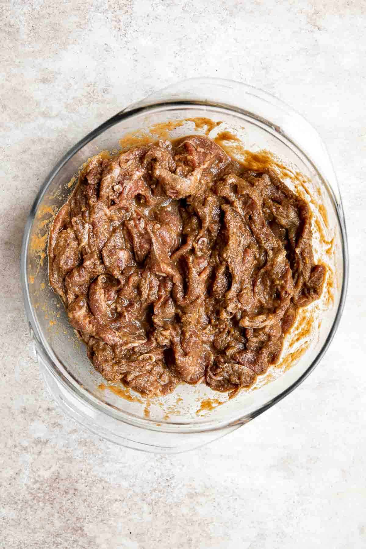 Korean Beef Bulgogi is a tasty, quick and easy 30-minute meal made with thinly sliced beef marinated in a delicious sweet and savory garlic soy sauce. | aheadofthyme.com