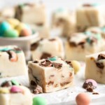 Mini Egg Easter Fudge is a rich, sweet, and colorful white chocolate fudge that is easy to make from scratch with just 3 simple ingredients. | aheadofthyme.com