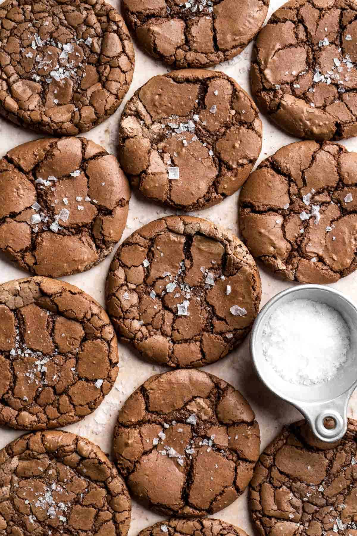 Brownie Cookies are the perfect combination of rich, chocolatey brownies and chewy, gooey cookies. Quick and easy to make with no chilling required. | aheadofthyme.com