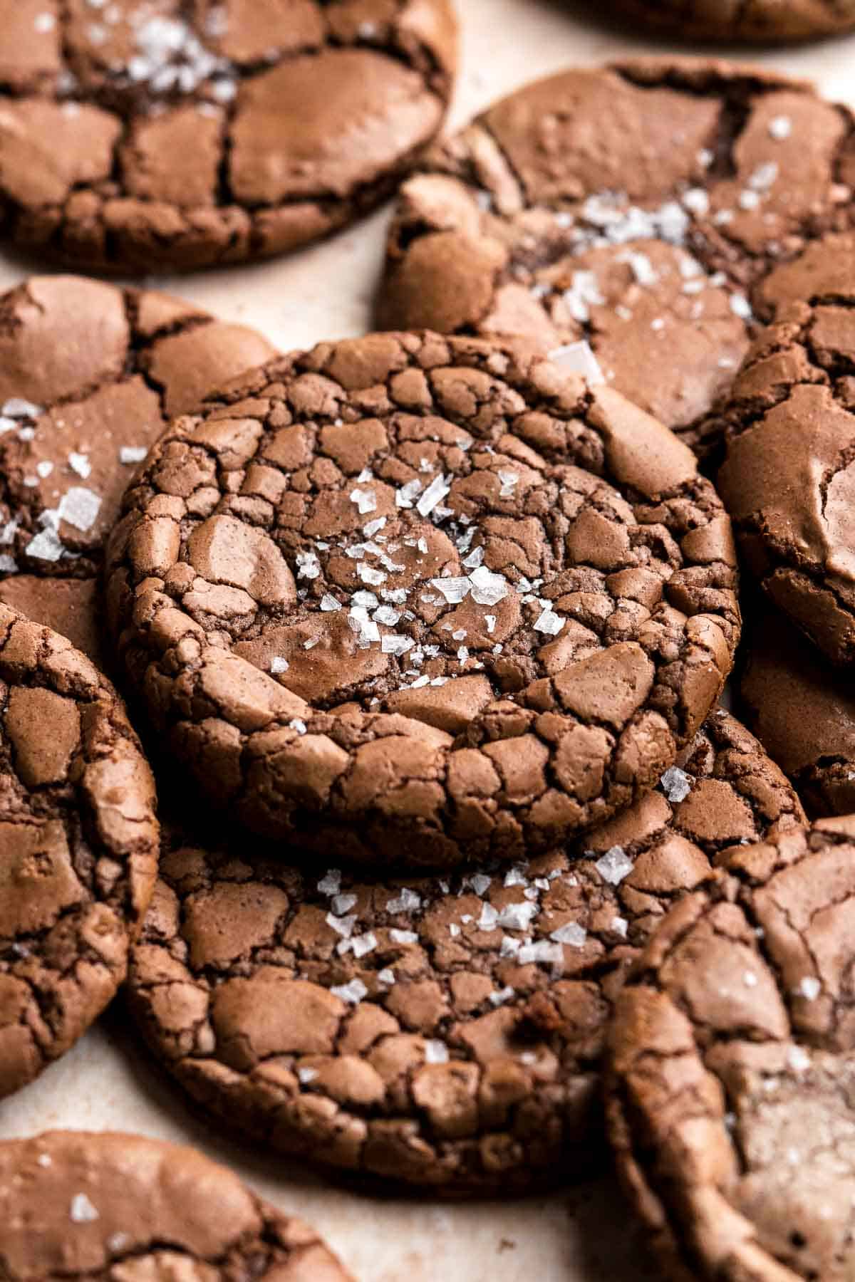 Brownie Cookies are the perfect combination of rich, chocolatey brownies and chewy, gooey cookies. Quick and easy to make with no chilling required. | aheadofthyme.com