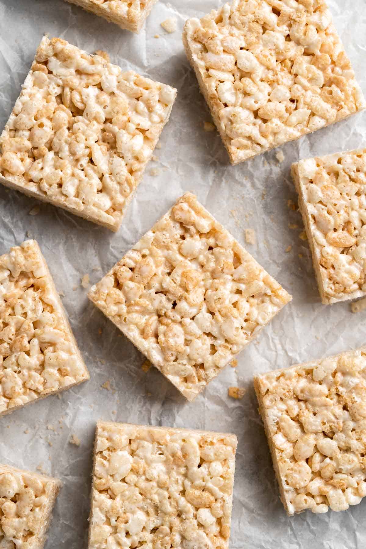 Rice Krispies Treats are a classic dessert loved by all. These chewy, crunchy, sticky-sweet treats are easy to make from scratch using just 3 ingredients! | aheadofthyme.com