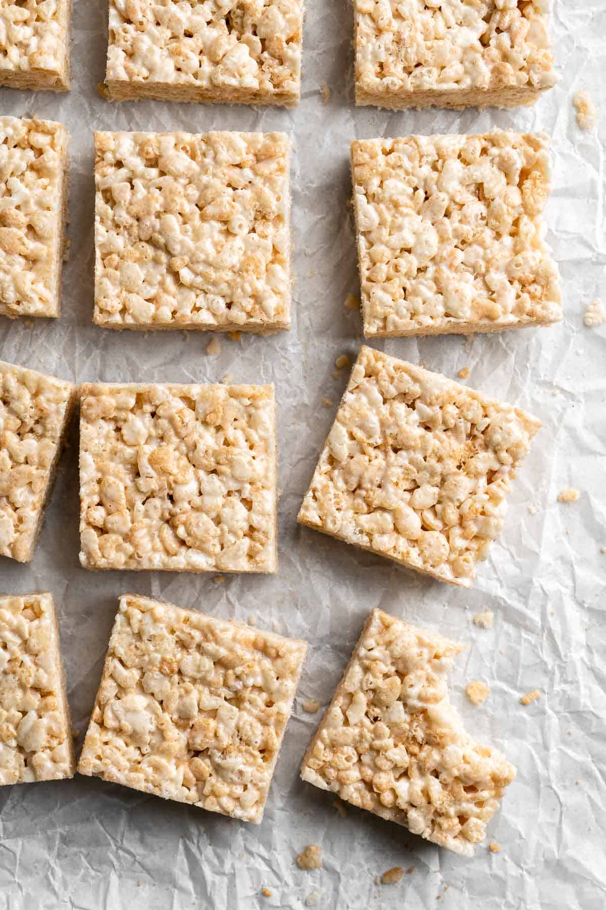 Rice Krispies Treats are a classic dessert loved by all. These chewy, crunchy, sticky-sweet treats are easy to make from scratch using just 3 ingredients! | aheadofthyme.com