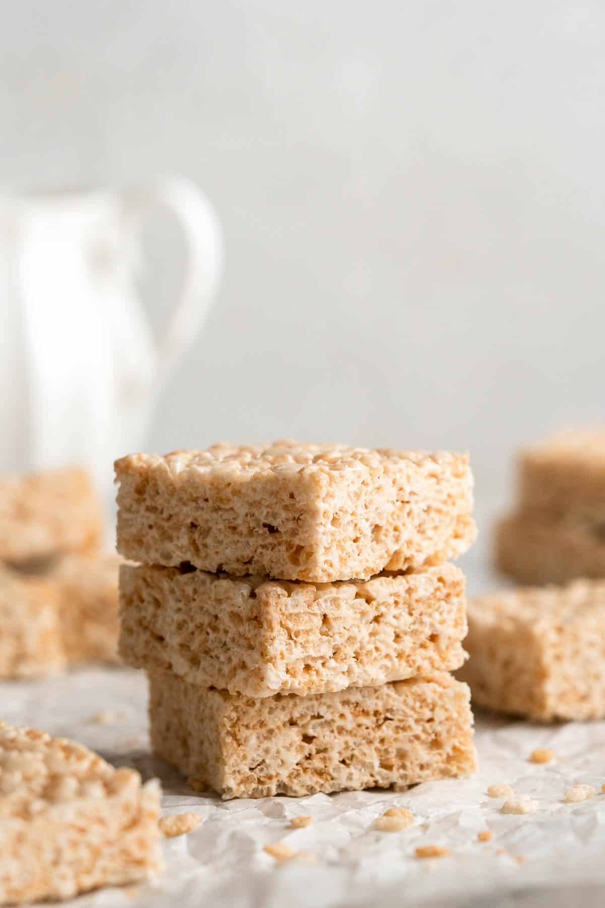 Rice Krispies Treats are a classic dessert loved by all. These chewy, crunchy, sticky-sweet treats are easy to make from scratch using just 3 ingredients! | aheadofthyme.com