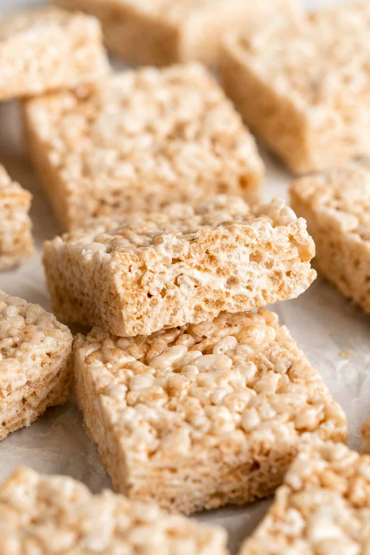 Rice Krispies Treats are a classic dessert loved by all. These chewy, crunchy, sticky-sweet treats are easy to make from scratch using just 3 ingredients! | aheadofthyme.com