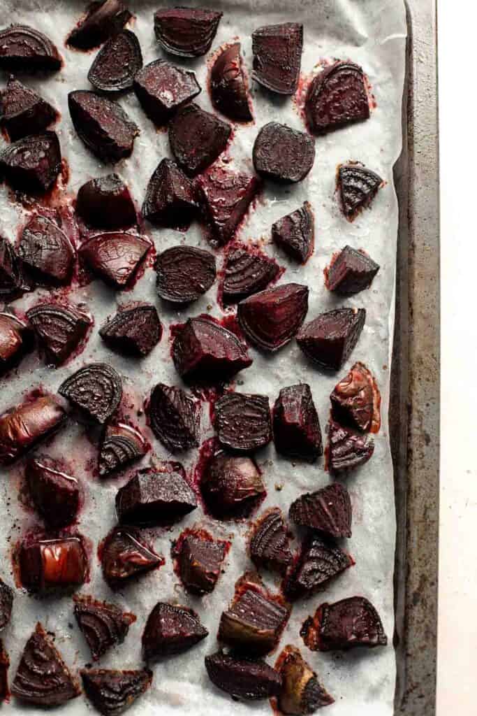 Roasted Beets are a healthy and nutritious side dish that is easy to make and bursting with flavor. Made with just 4 ingredients and few simple steps! | aheadofthyme.com