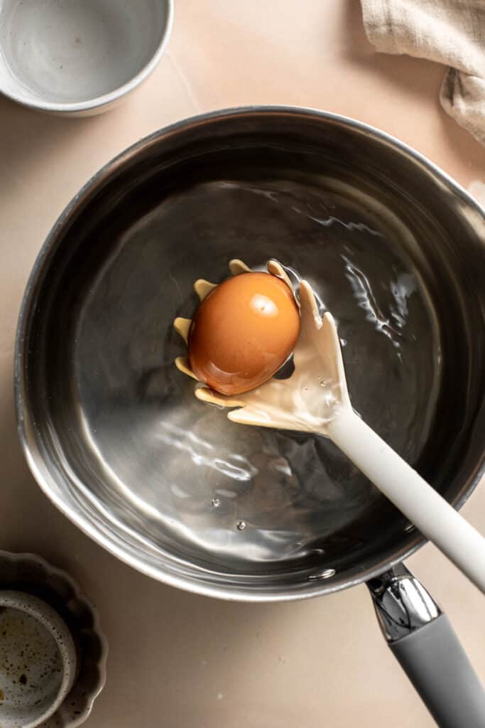 Soy Sauce Eggs (Ramen Eggs) are umami with a firm white and jammy center. The salty, savory flavor is easy to make with a simple 4-ingredient marinade. | aheadofthyme.com