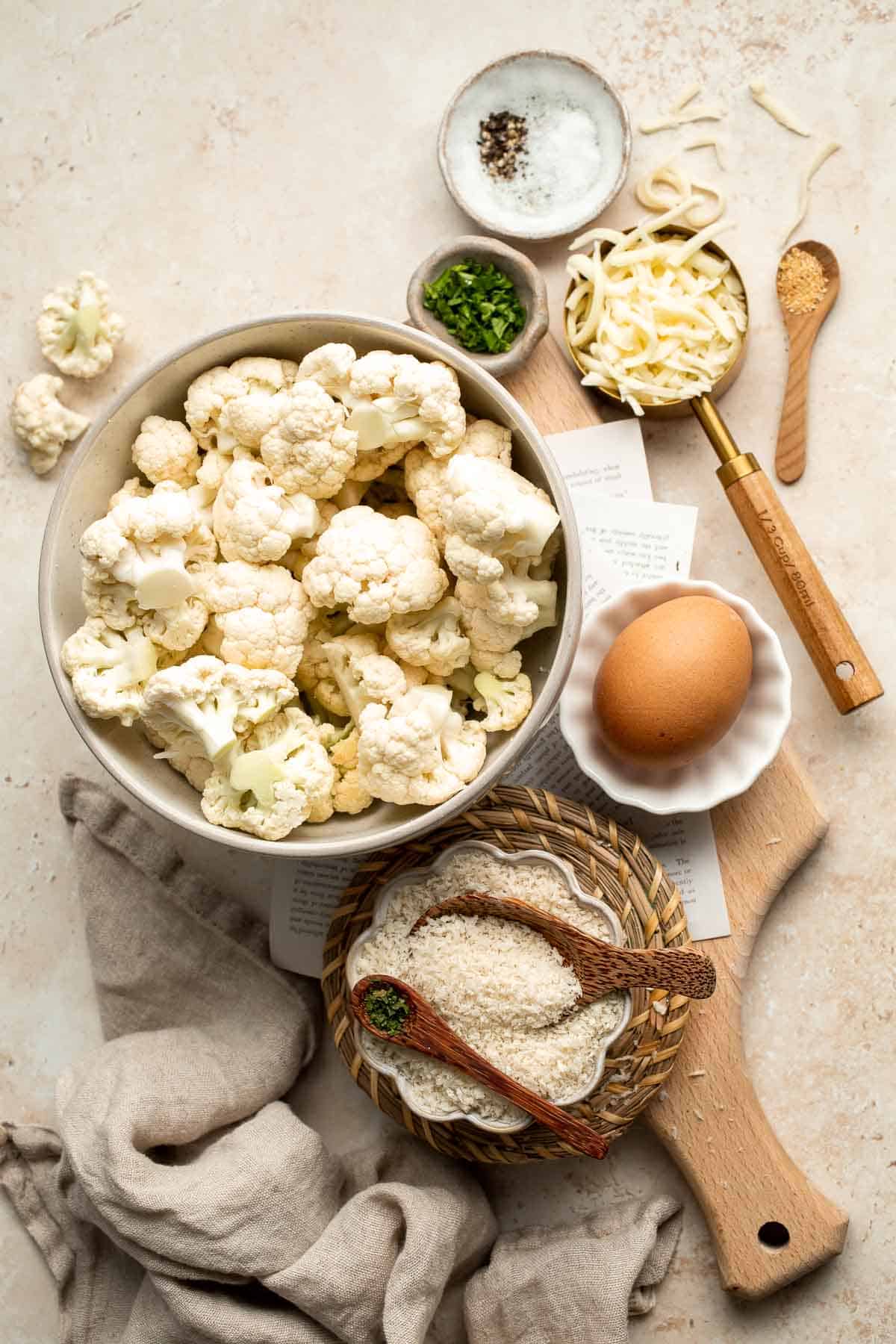 These Cauliflower Tots are everything you want in a tater tot — but better! They are crunchy on the outside, tender inside, higher in fiber, and cheesy. | aheadofthyme.com