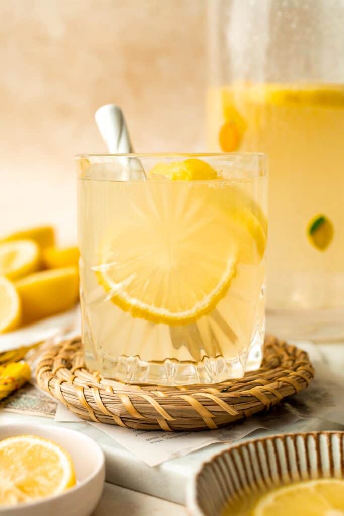 Homemade Lemonade is a fresh summer drink with the perfect balance of tart and sweet. It is easy to make from scratch with only 3 simple ingredients! | aheadofthyme.com