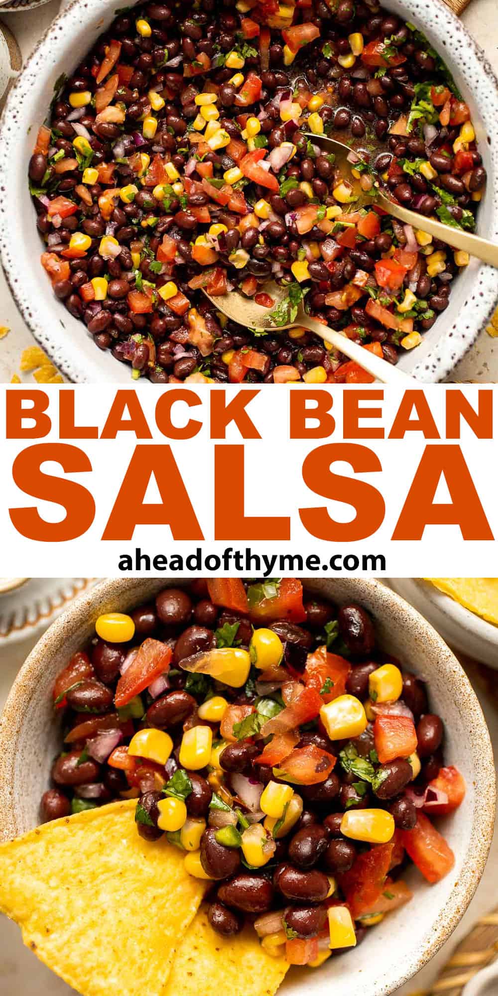 This quick and easy Black Bean Salsa is a delicious Mexican dip loaded with black beans, veggies, cilantro, and lime juice for the best summer flavor. | aheadofthyme.com