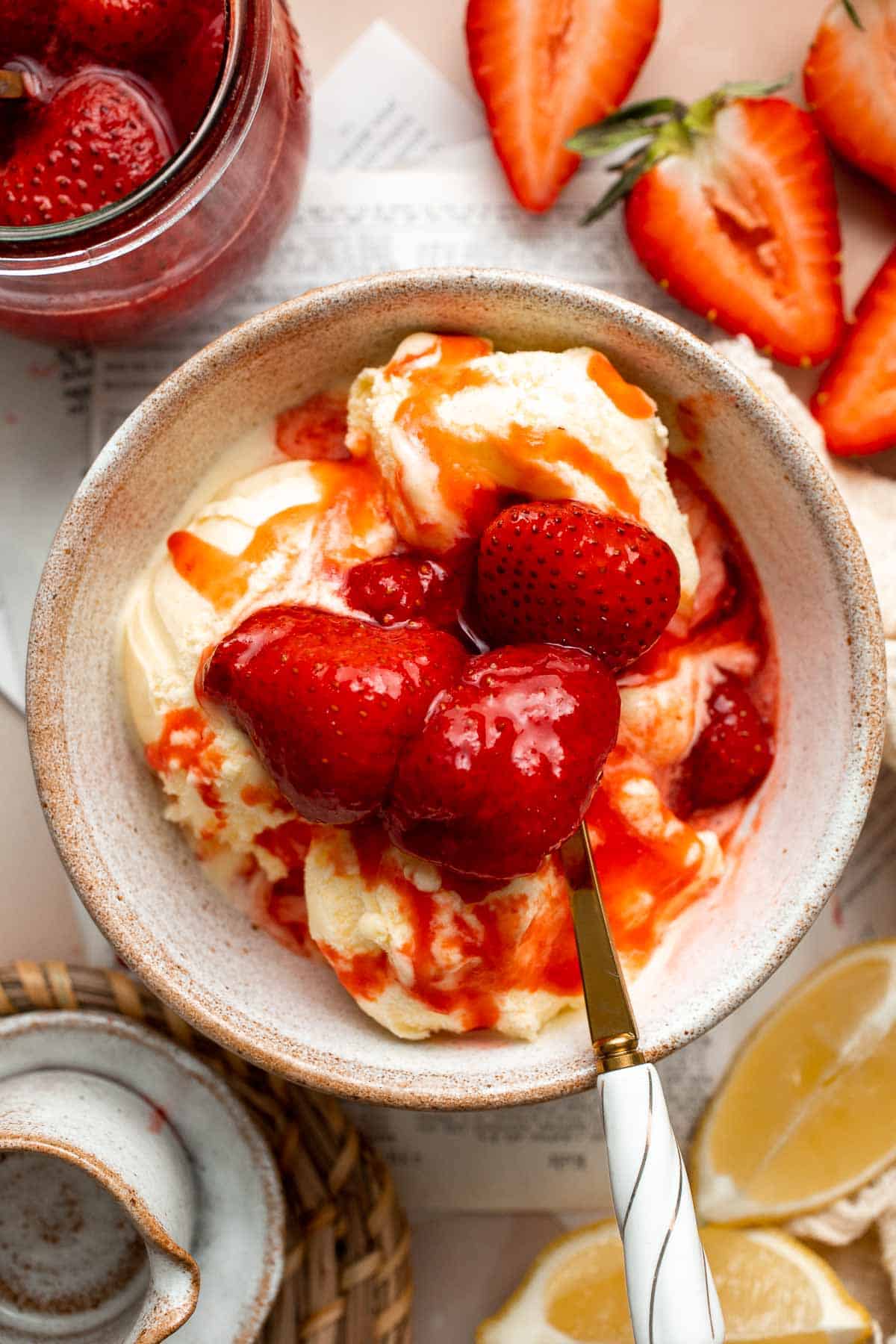 Strawberry Compote transforms strawberries into jammy, syrupy, sweet preserves that you can use in so many different ways. Make with 3 simple ingredients! | aheadofthyme.com