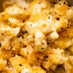 Cauliflower Mac and Cheese is everything you want in homemade mac and cheese but with a veggie twist — creamy, cheesy, and topped with crispy breadcrumbs. | aheadofthyme.com