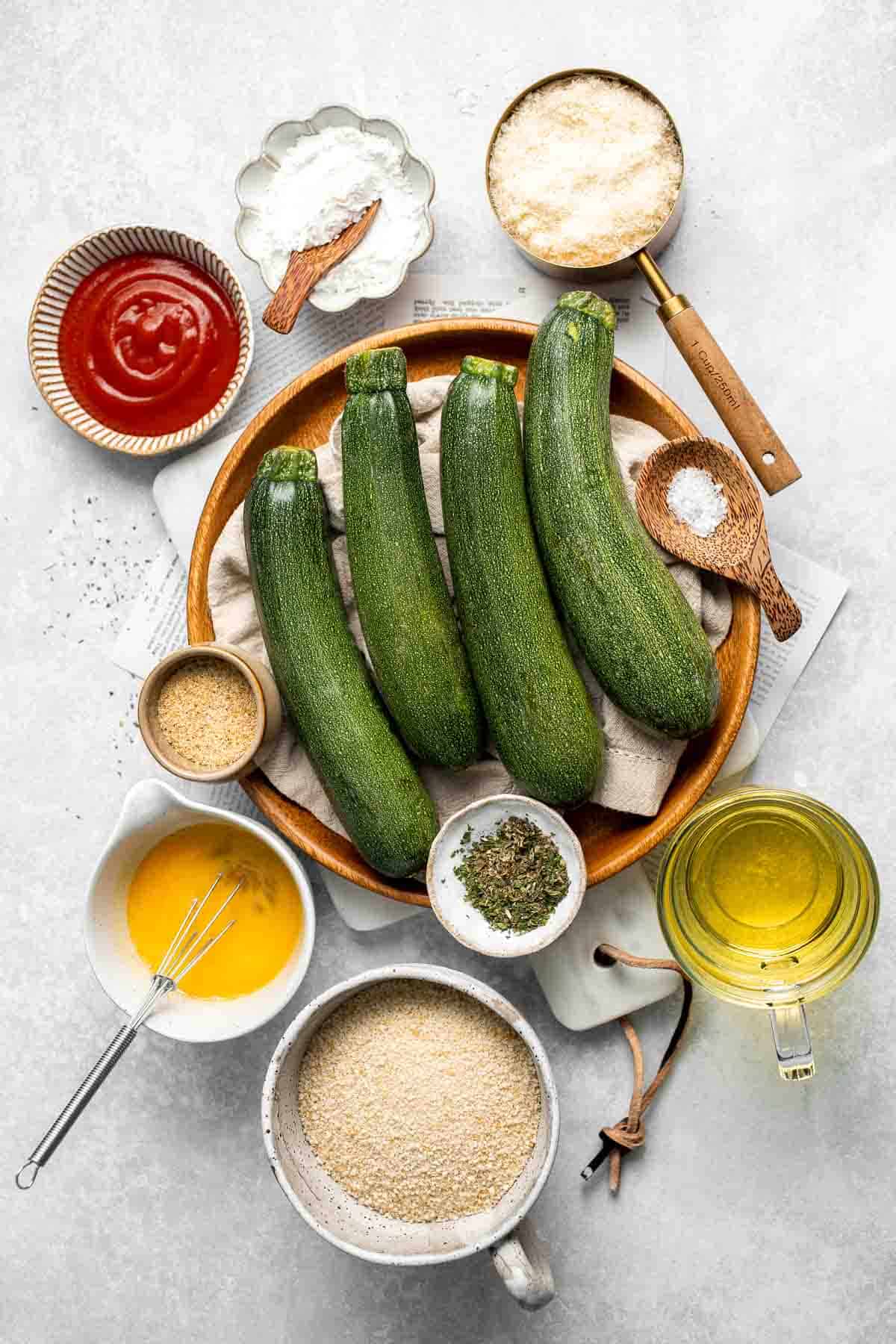 Baked Zucchini Fries are healthy, flavorful, and delicious. This summer vegetable is crispy on the outside while soft and creamy on the inside. | aheadofthyme.com