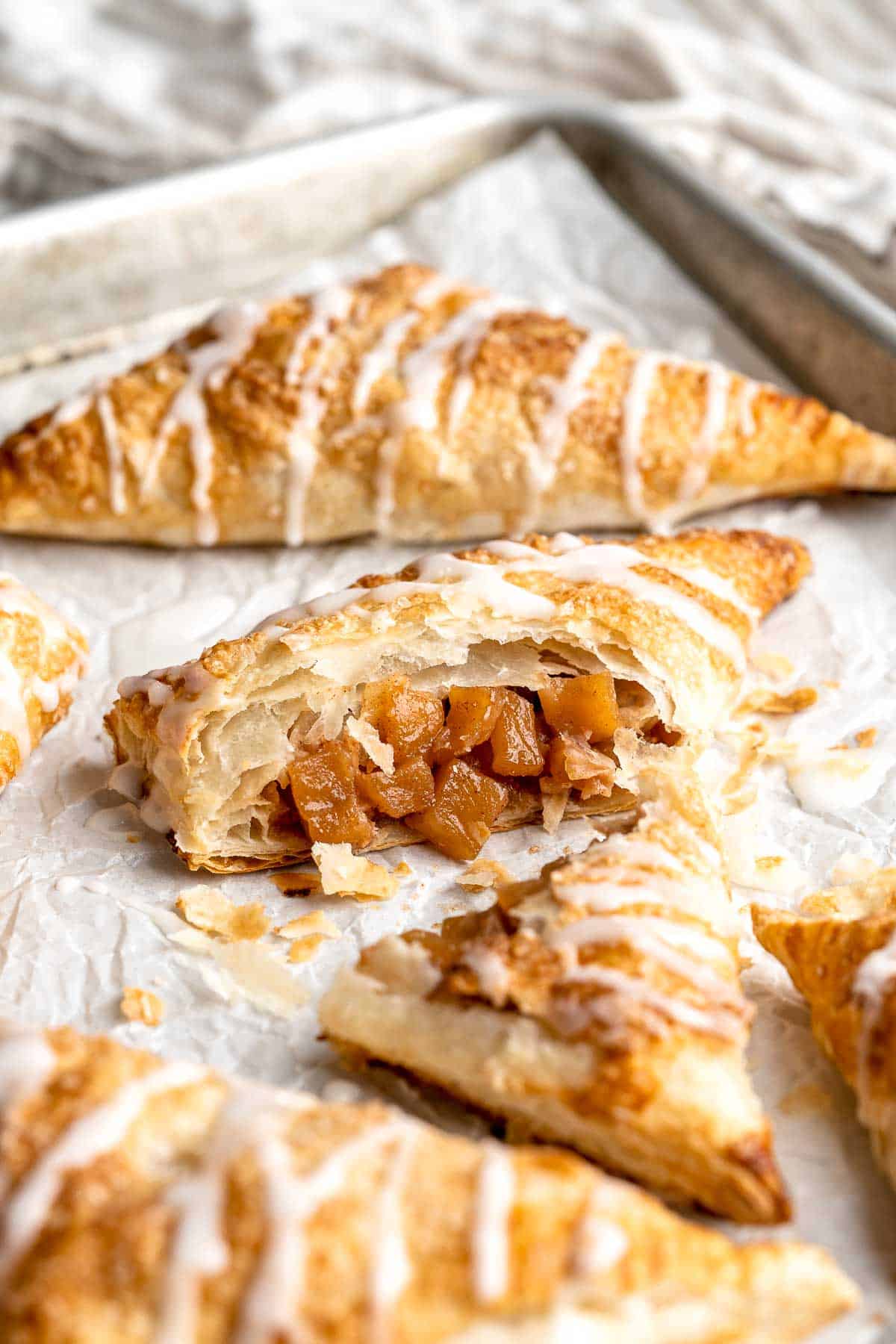 With a buttery, flaky crust and spiced sweet apple filling, these homemade Apple Turnovers are hands down one of the best ways to enjoy this seasonal fruit. | aheadofthyme.com