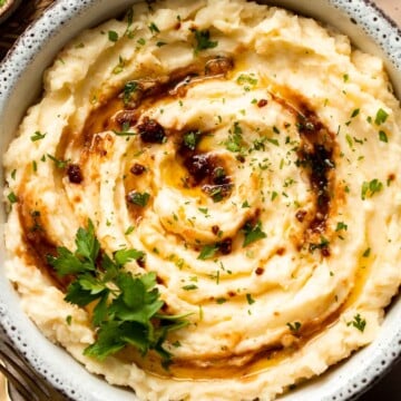 Brown Butter Mashed Potatoes are the ultimate side dish for any meal. It’s smooth and creamy with a rich, nutty flavor from the brown butter. | aheadofthyme.com