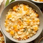Butternut Squash Risotto is warm, satisfying, and naturally vegetarian — ideal for a quiet fall dinner or a show-stopping entree at your next autumn party. | aheadofthyme.com