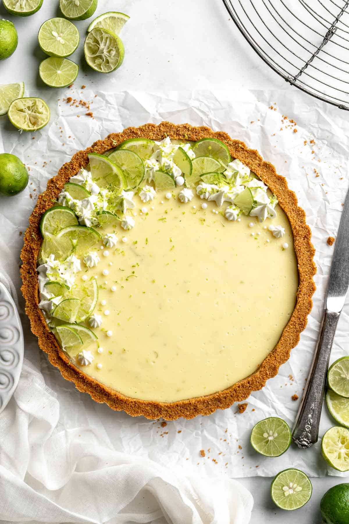 Perfectly creamy and tart with a buttery graham cracker crust, this easy Key Lime Pie is a classic for a reason. You won't need another pie recipe again! | aheadofthyme.com