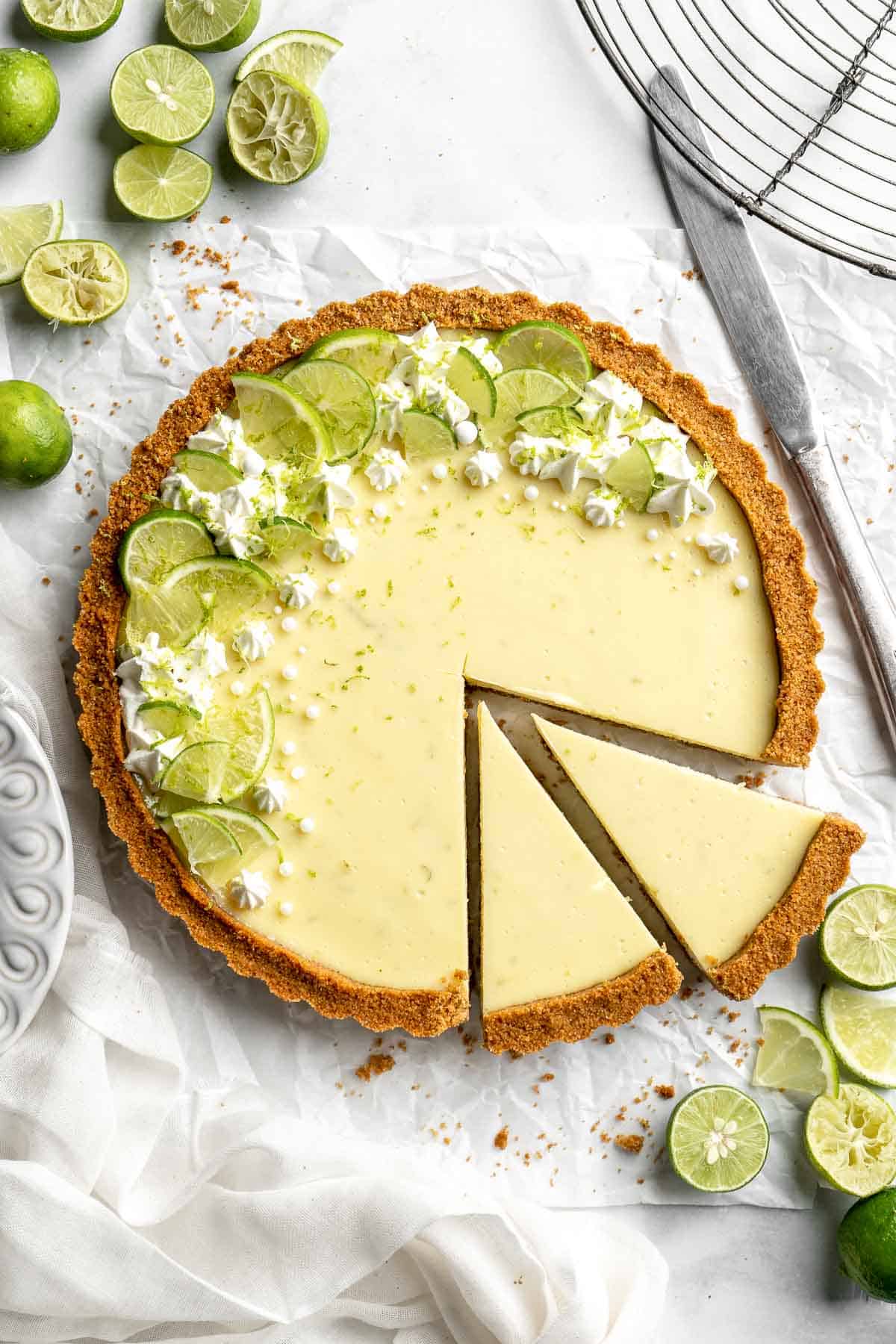 Perfectly creamy and tart with a buttery graham cracker crust, this easy Key Lime Pie is a classic for a reason. You won't need another pie recipe again! | aheadofthyme.com