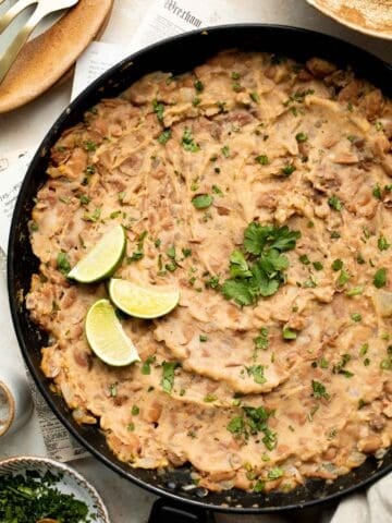 Homemade Refried Beans are simple, easy to make, and taste better than store-bought refried beans by a mile. They are creamy, chunky, and delicious! | aheadofthyme.com