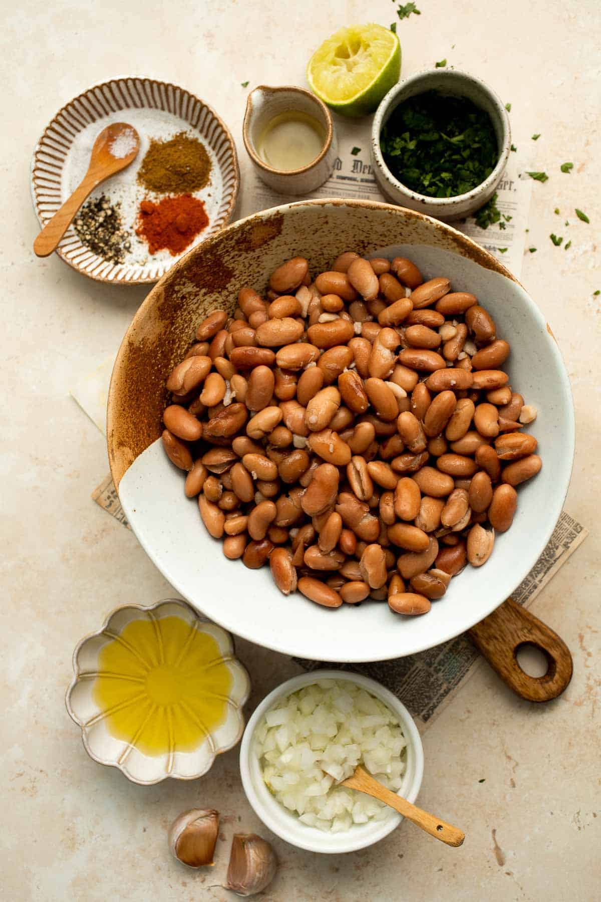 Homemade Refried Beans are simple, easy to make, and taste better than store-bought refried beans by a mile. They are creamy, chunky, and delicious! | aheadofthyme.com