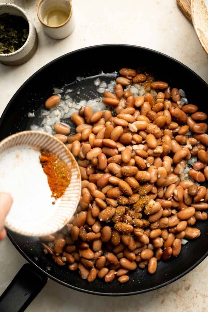 Homemade Refried Beans are simple, easy to make, and taste better than store-bought refried beans by a mile. They are creamy, chunky, and delicious! | aheadofthyme.com