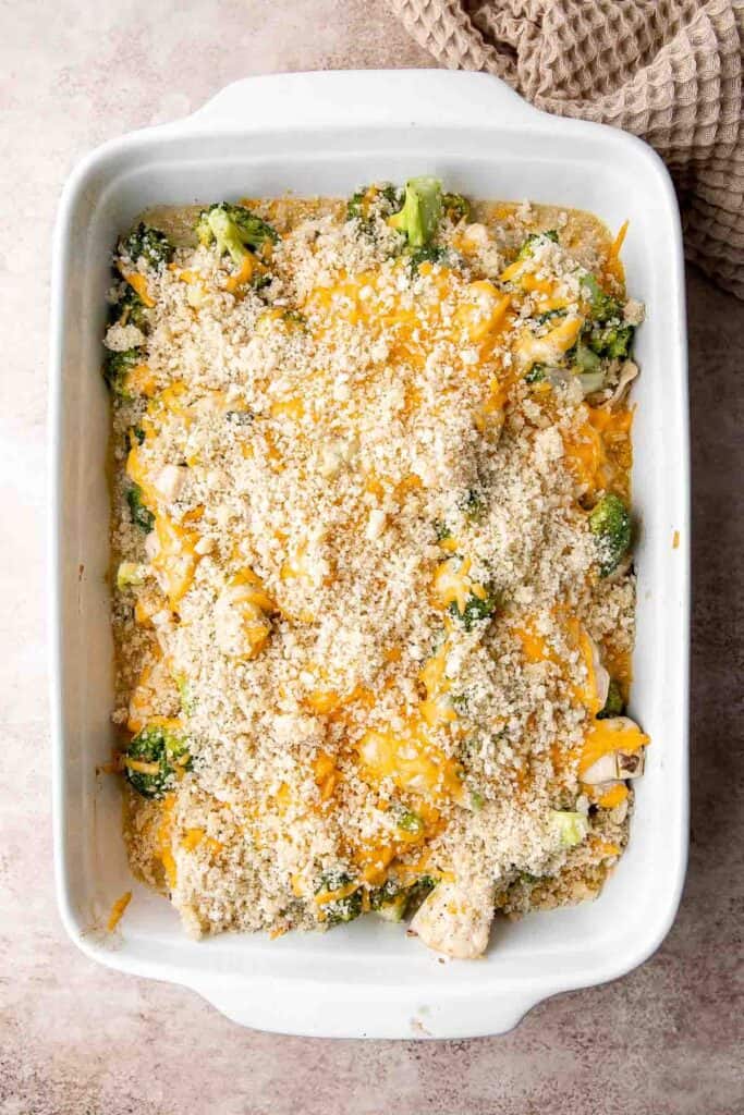 Chicken Divan is a deliciously creamy casserole made with tender chicken and cheesy broccoli, baked with breadcrumbs. It's warm and cozy comfort food. | aheadofthyme.com