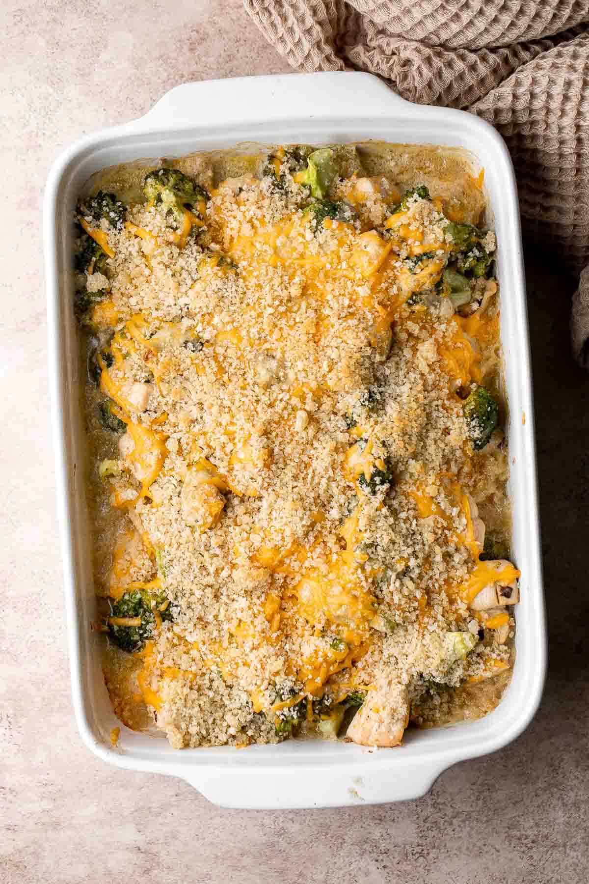 Chicken Divan is a deliciously creamy casserole made with tender chicken and cheesy broccoli, baked with breadcrumbs. It's warm and cozy comfort food. | aheadofthyme.com