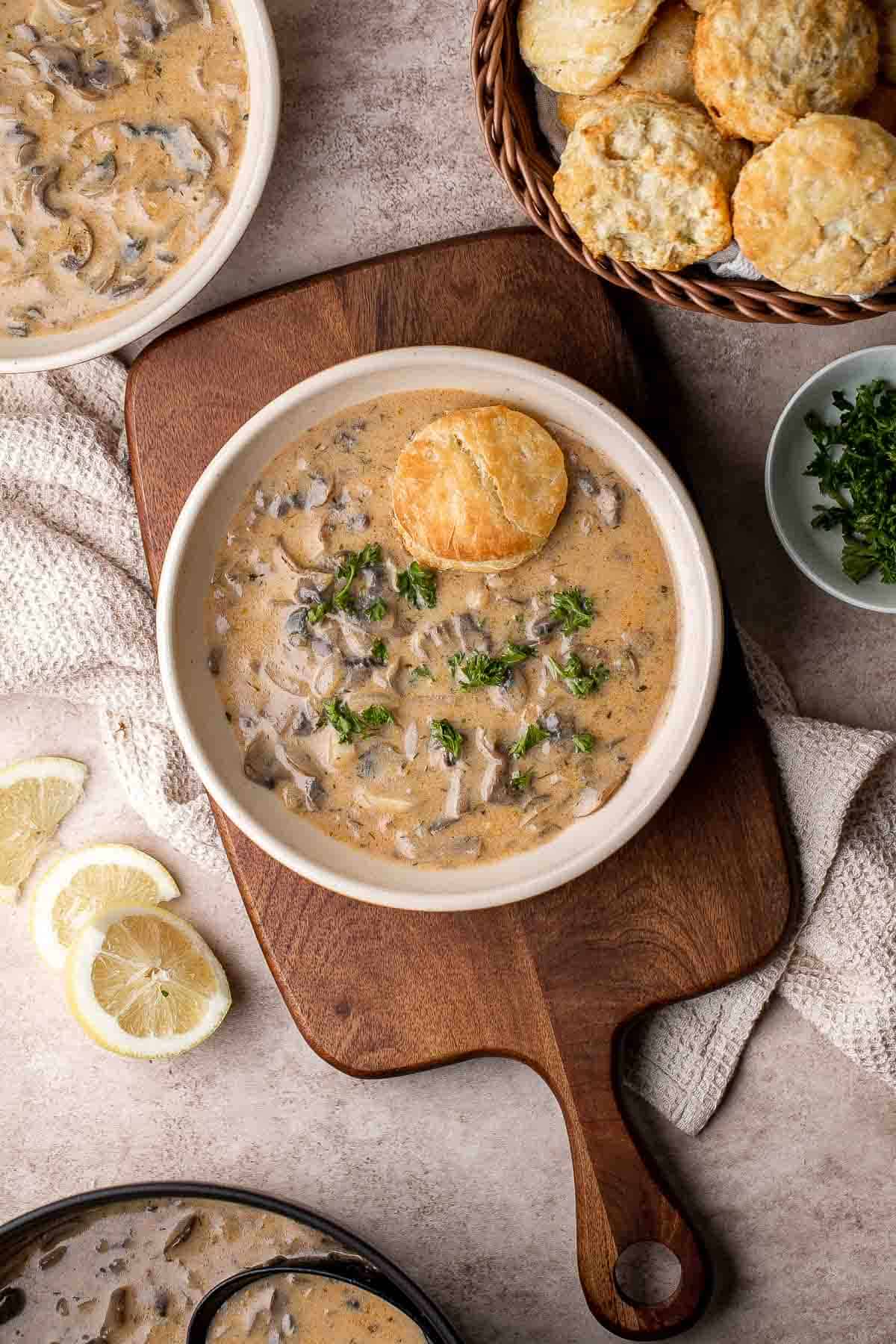 This rich, hearty Hungarian Mushroom Soup features tender, earthy mushrooms in a perfectly seasoned, creamy broth, and comes together quickly! | aheadofthyme.com