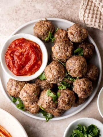 This Leftover Stuffing Meatballs recipe is an easy way to turn leftover stuffing from your Thanksgiving dinner into delicious, tender meatballs! | aheadofthyme.com