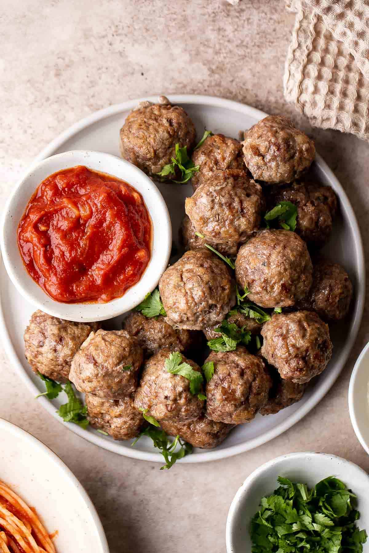 This Leftover Stuffing Meatballs recipe is an easy way to turn leftover stuffing from your Thanksgiving dinner into delicious, tender meatballs! | aheadofthyme.com