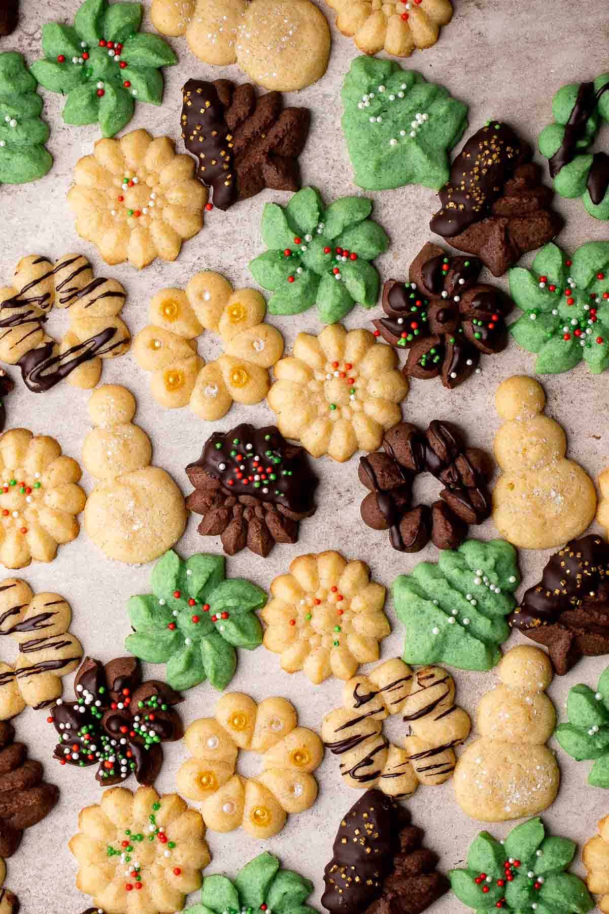 Buttery Spritz Cookies are impossibly light with a melt-in-your-mouth texture, making them a beloved holiday tradition for a reason. | aheadofthyme.com