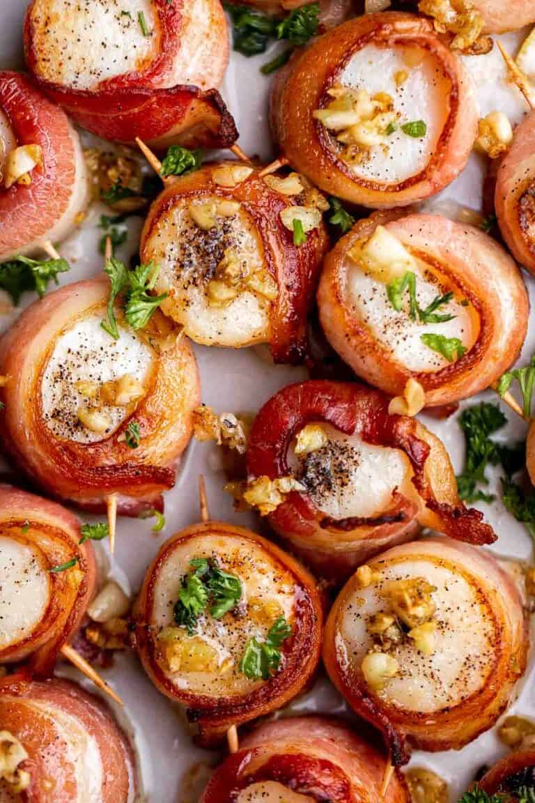Bacon Wrapped Scallops Ahead of Thyme