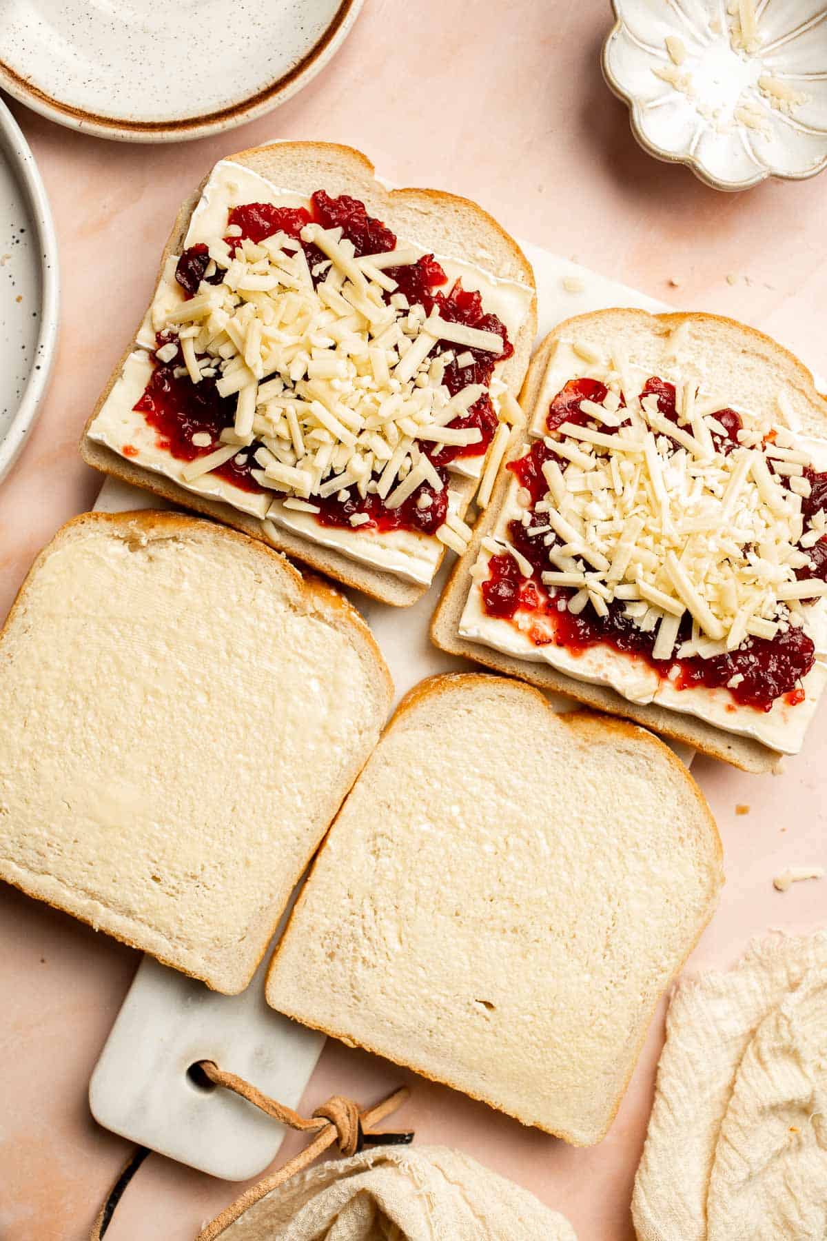 Cranberry Brie Grilled Cheese features the sweet and tart flavor of cranberry that pairs perfectly with the creamy, slightly funky flavor of brie. | aheadofthyme.com