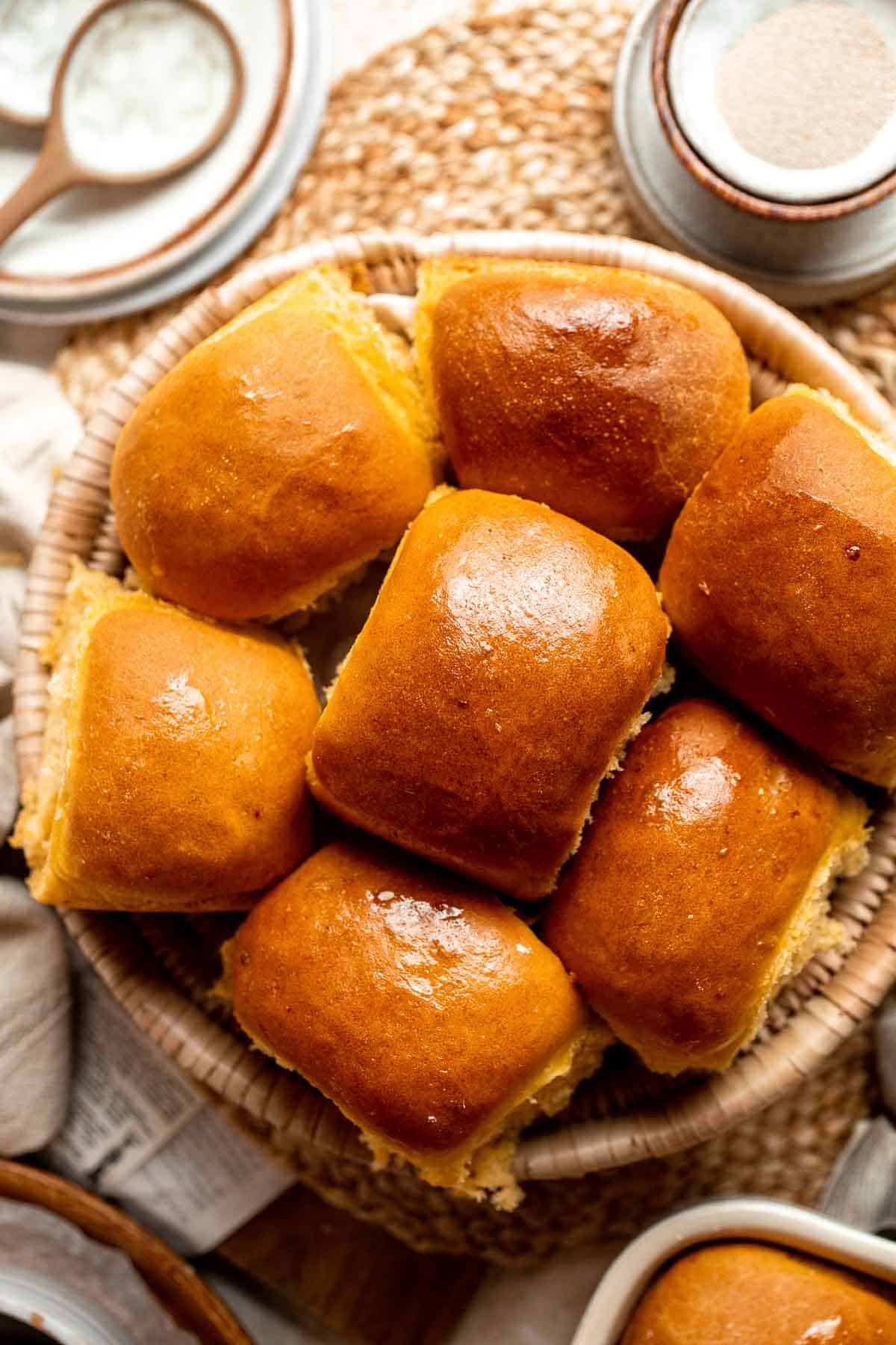 Fluffy Sweet Potato Rolls are made with perfectly cooked sweet potato, which adds a tenderness and sweet flavor that takes them over the top! | aheadofthyme.com