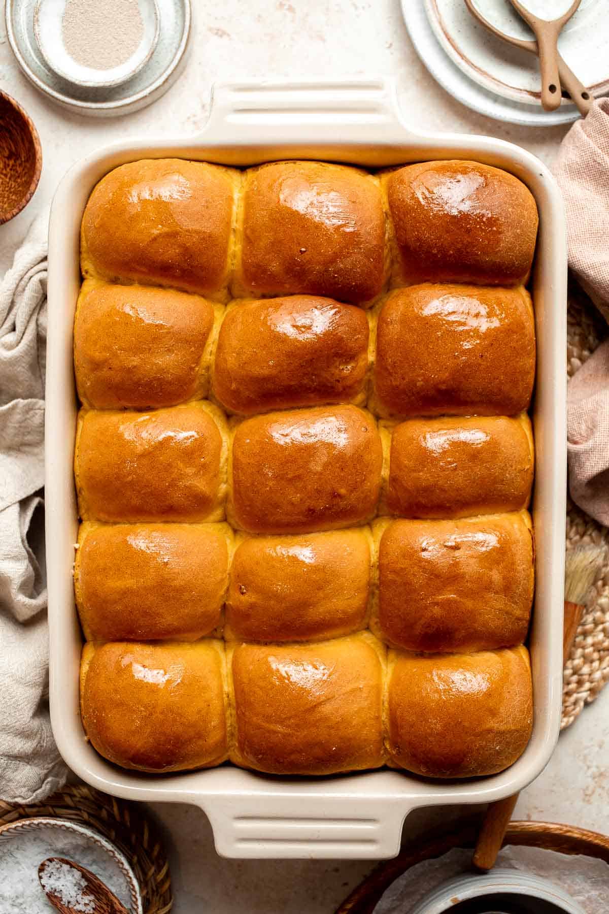 Fluffy Sweet Potato Rolls are made with perfectly cooked sweet potato, which adds a tenderness and sweet flavor that takes them over the top! | aheadofthyme.com