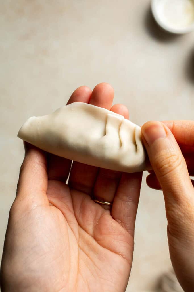 Homemade Chicken Potstickers have a crispy shell on the outside with a burst of delicious chicken filling on the inside that's seasoned to perfection. | aheadofthyme.com