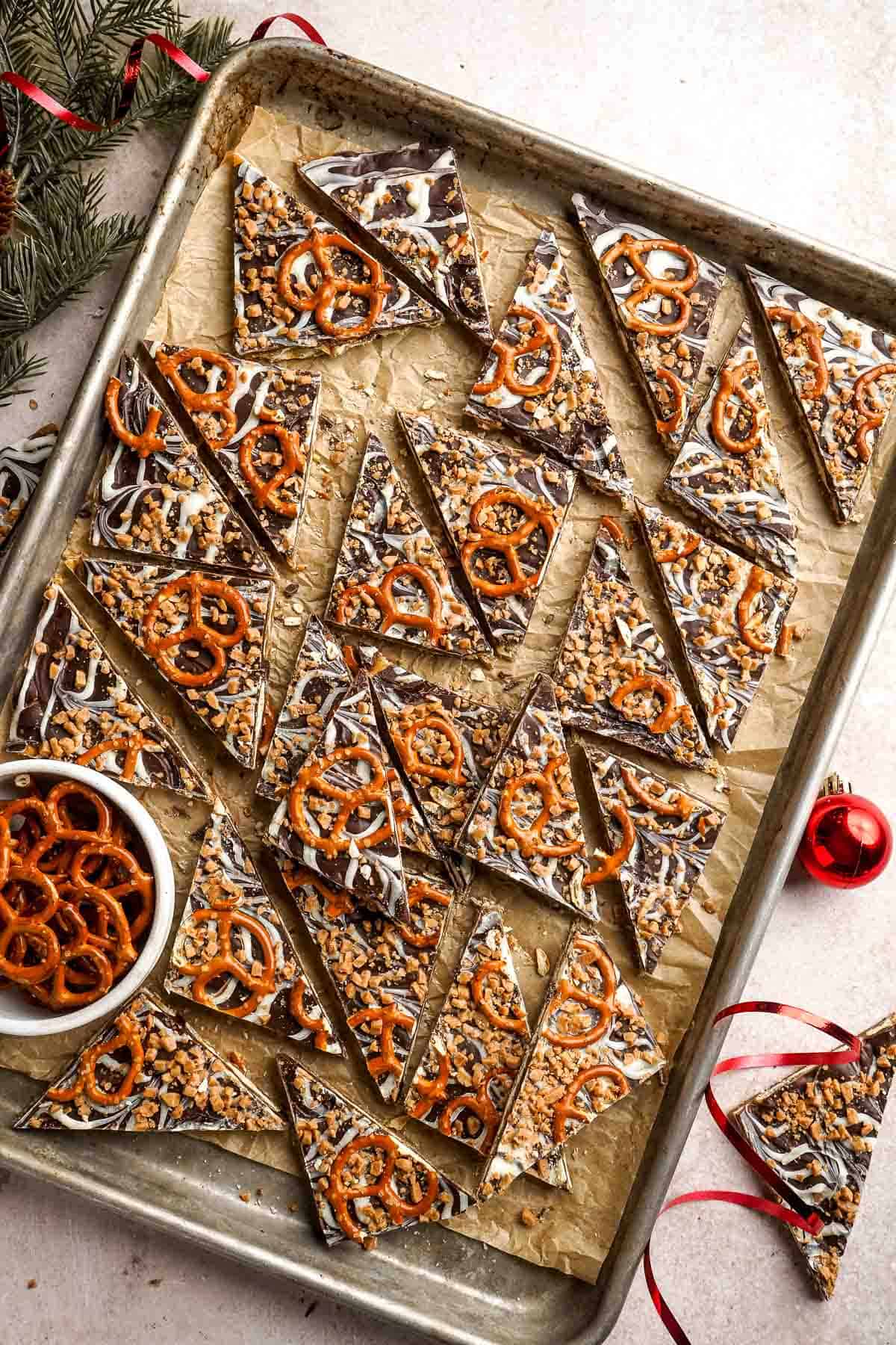 This Christmas Crack Candy is the simplest and most delicious holiday treat you'll make! It's sweet, salty, crunchy, and chocolatey. | aheadofthyme.com