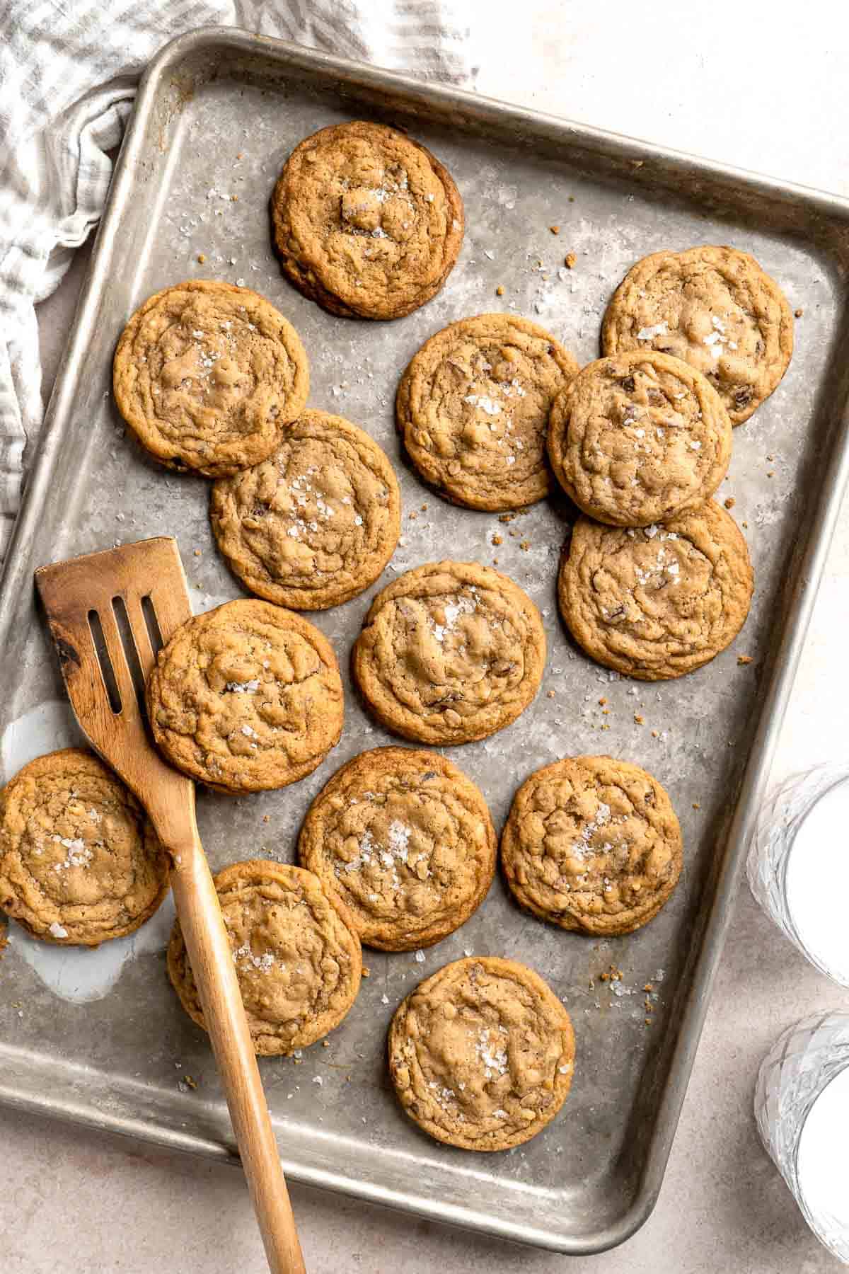 Date Cookies are sweet, soft, and chewy with a rich caramel-like flavor from dates and a touch of crunch from walnuts. They are rich and buttery good! | aheadofthyme.com