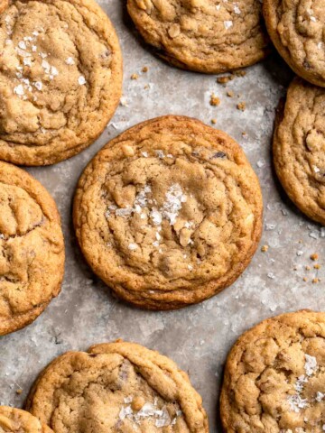Date Cookies are sweet, soft, and chewy with a rich caramel-like flavor from dates and a touch of crunch from walnuts. They are rich and buttery good! | aheadofthyme.com