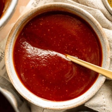 Homemade BBQ Sauce from scratch is thick, glossy, and flavorful. It's way easier to make at home than you'd think in 15 minutes using pantry staples. | aheadofthyme.com