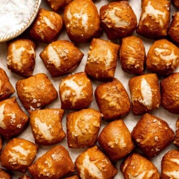 These tender, chewy homemade Pretzel Bites taste professionally made but are a beginner-friendly recipe you can easily make in the comfort of your own home. | aheadofthyme.com