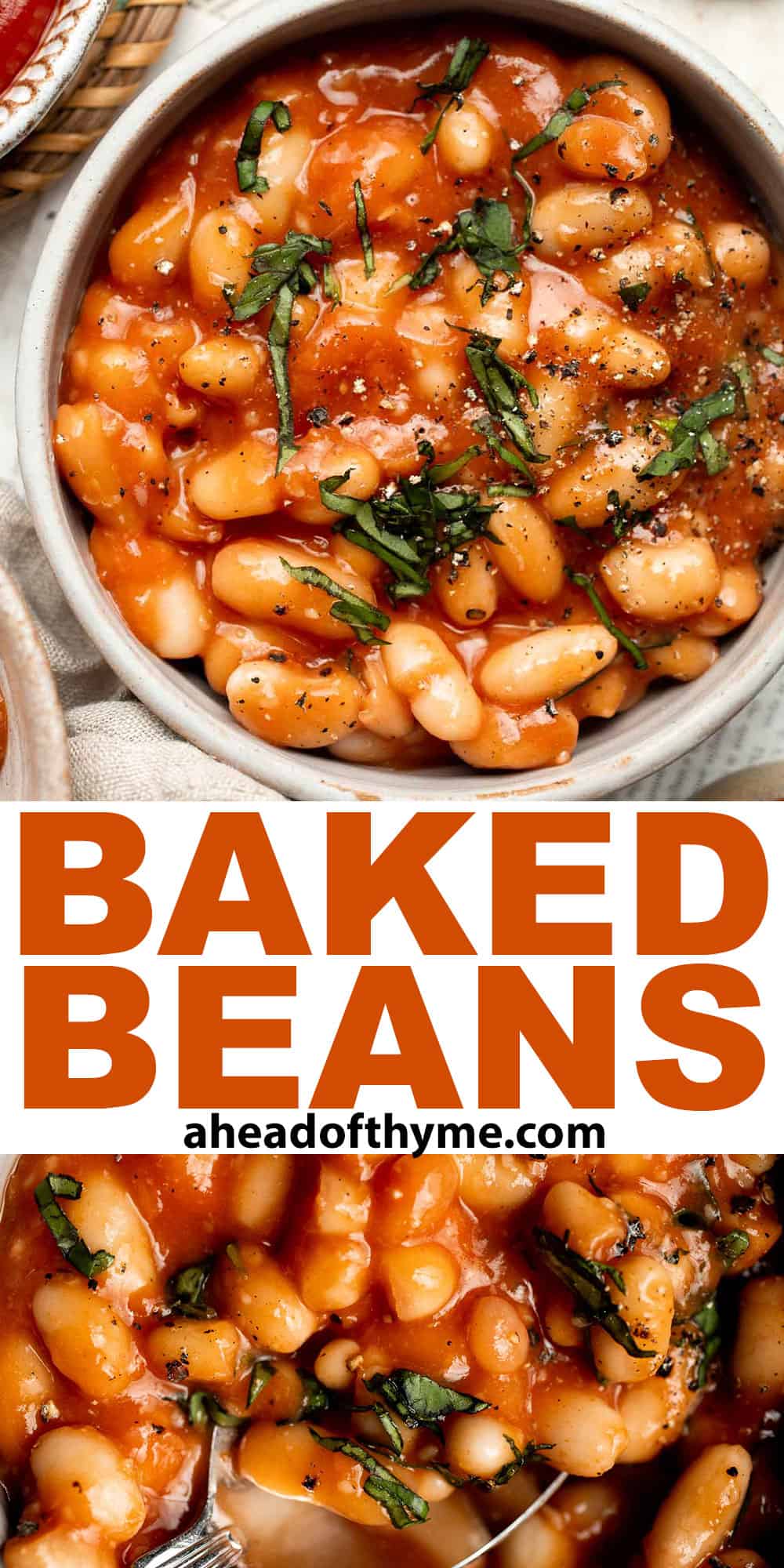 Homemade Baked Beans are the perfect side dish with their sweet and savory flavor, tender beans, and glossy sauce. So much better than canned beans! | aheadofthyme.com