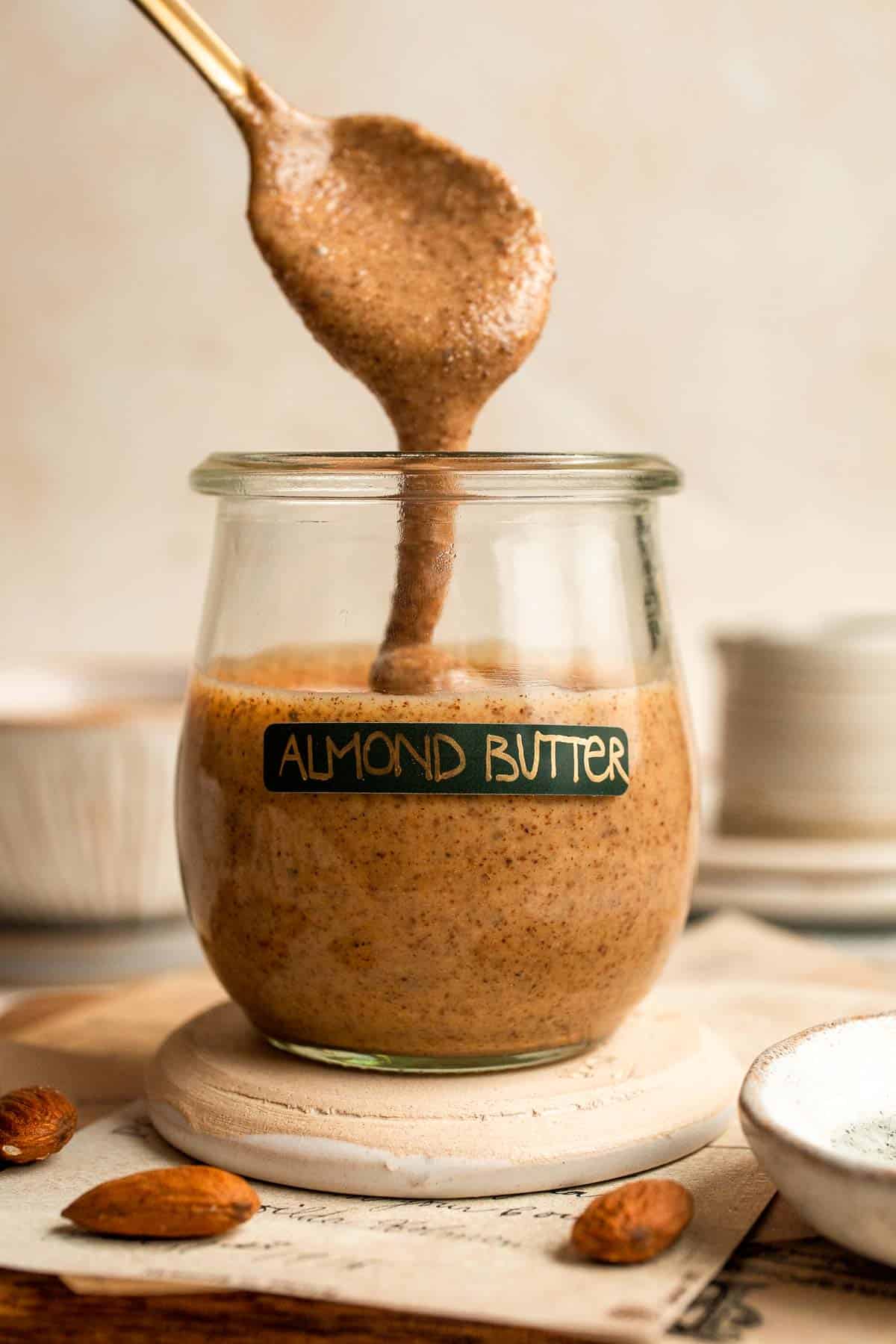 Skip the store-bought stuff and make this delicious Homemade Almond Butter with just one simple ingredient. It's so much easier than you'd expect! | aheadofthyme.com