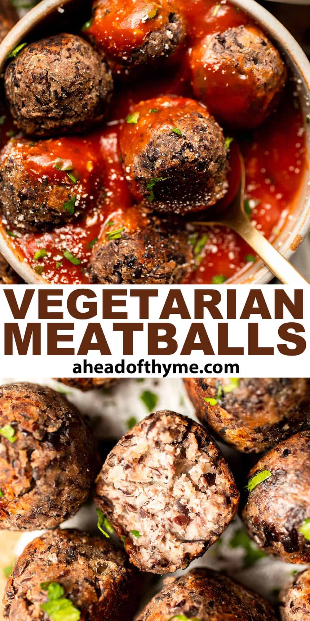 Easy Vegetarian Meatballs are made with cheesy black beans and a mixture of aromatic spices — perfect for adding protein, texture, and flavor to your meal. | aheadofthyme.com