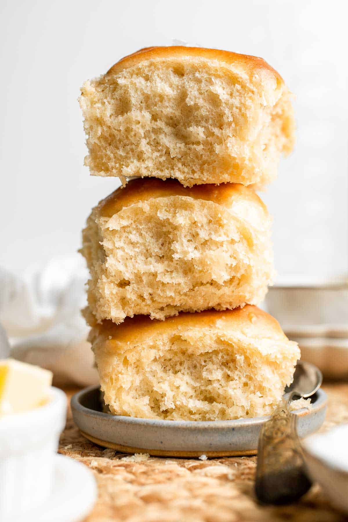 Homemade Yeast Rolls are exceptionally soft, buttery, and fluffy with the perfect bite. They are surprisingly easy to make from scratch than you'd expect! | aheadofthyme.com